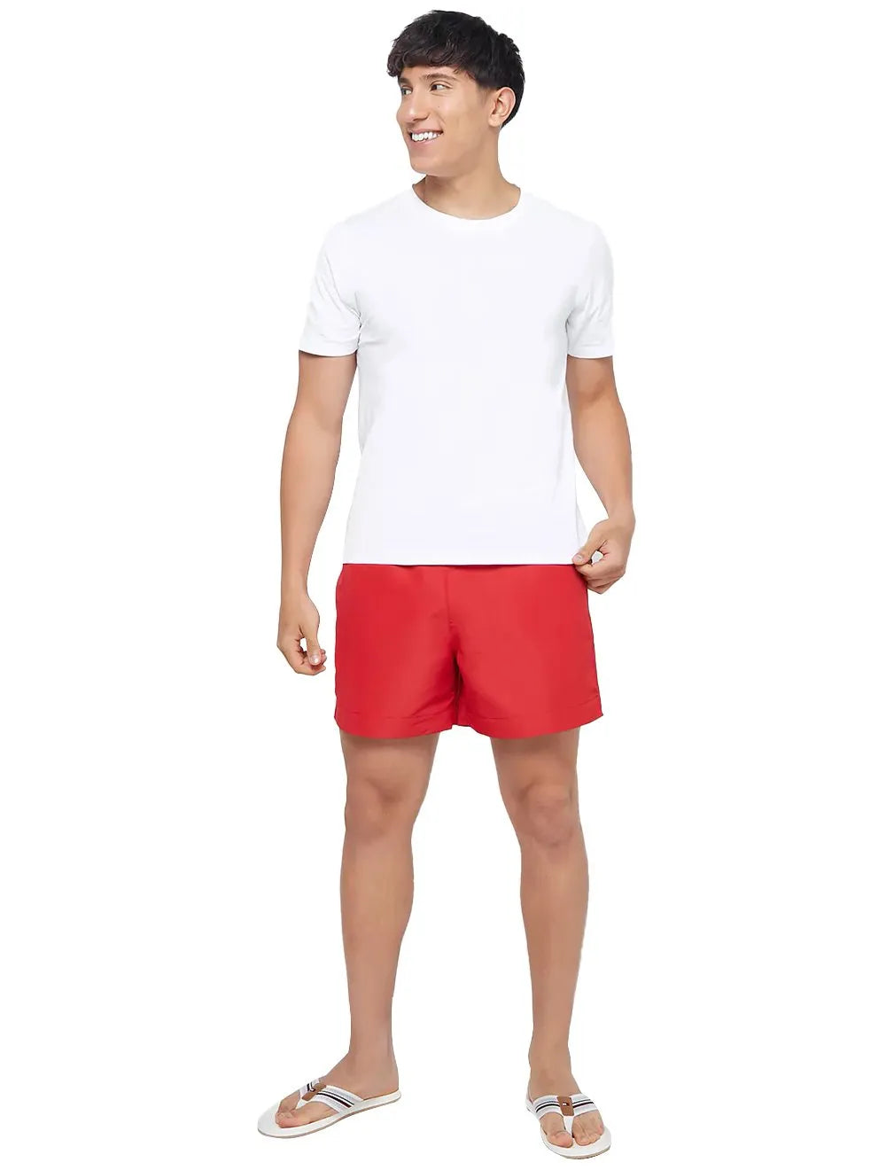 Short Tommy Hilfiger Masculino Medium Drawstring Waist Stripe Vermelho