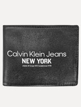 Carteira Calvin Klein Jeans Masculina CKJ Silk New York Preta