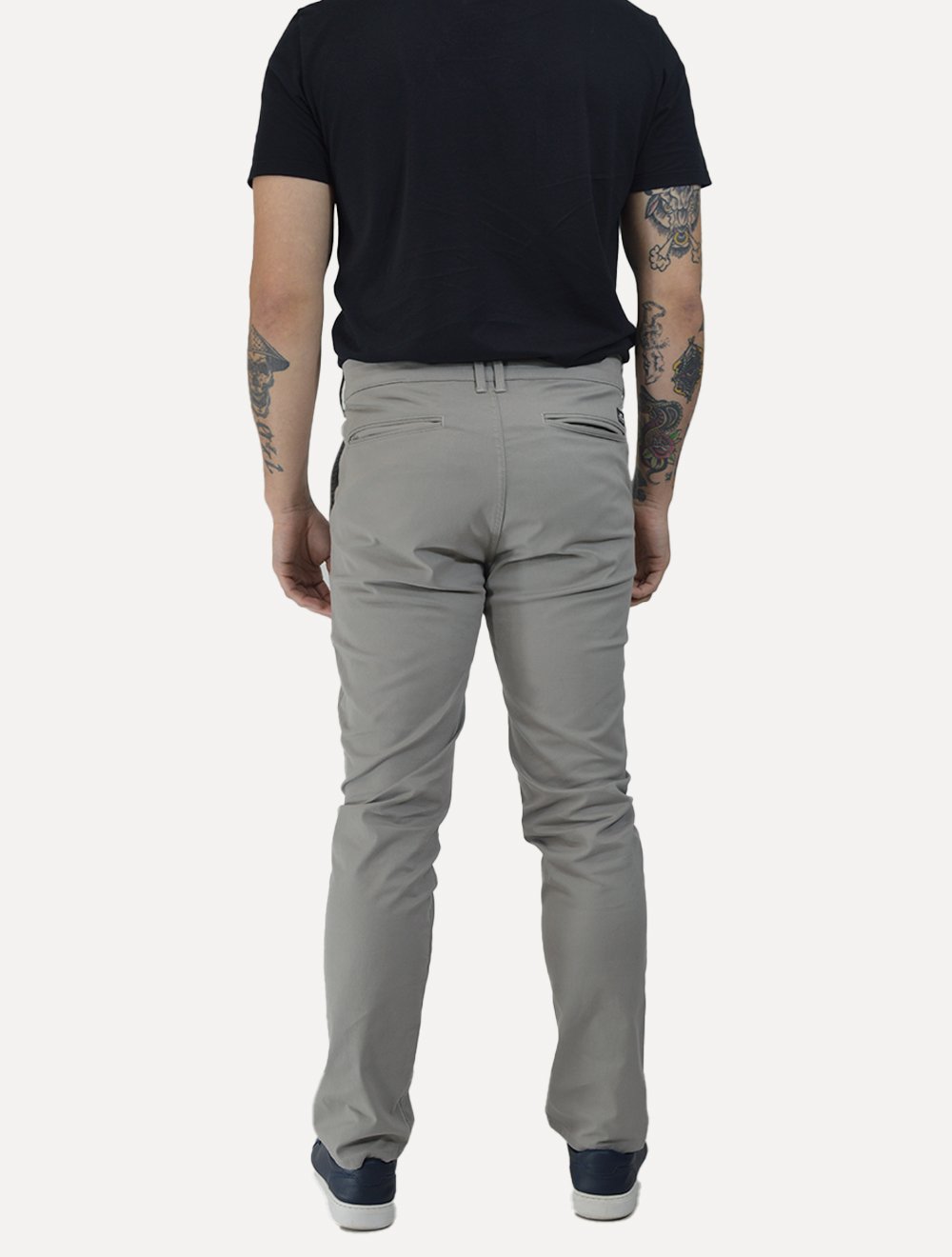 Calça King & Joe Sarja Masculina Slim Cinza