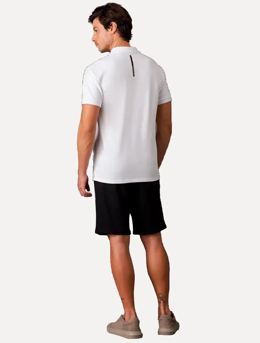 Bermuda Calvin Klein Jeans Moletom Masculina Cadarço RE Issue Preta