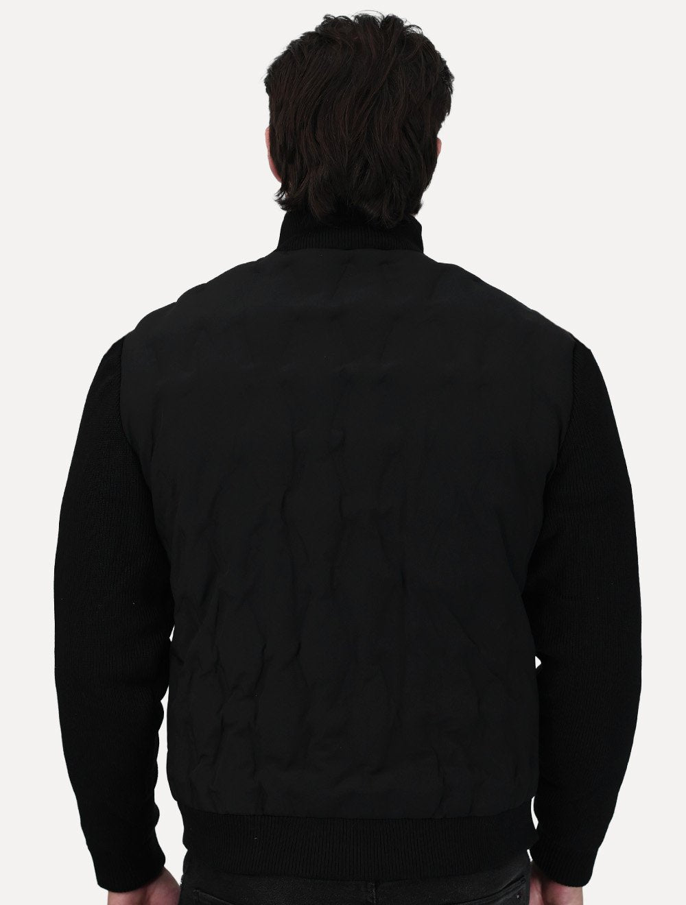 Jaqueta Dixen Masculina Nylon Manga Ribana Pocket Zip Preta