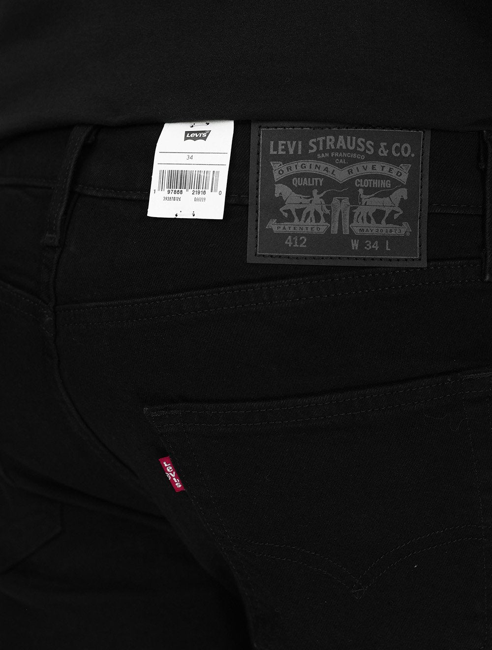 Bermuda Levis Jeans Masculina 405 Standard Shorts Stretch Preta
