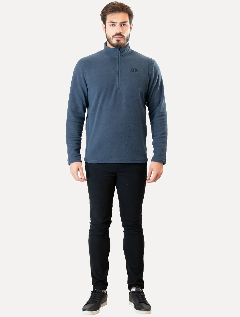 Blusa The North Face Masculina Fleece TKA 100 Glacier 1/4 Zip Azul Escuro