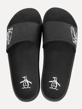 Chinelo Original Penguin Masculino Slide Lateral Lettering Preto