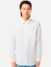 Camisa Lacoste Regular Poplin Cotton Pocket Mono Branca