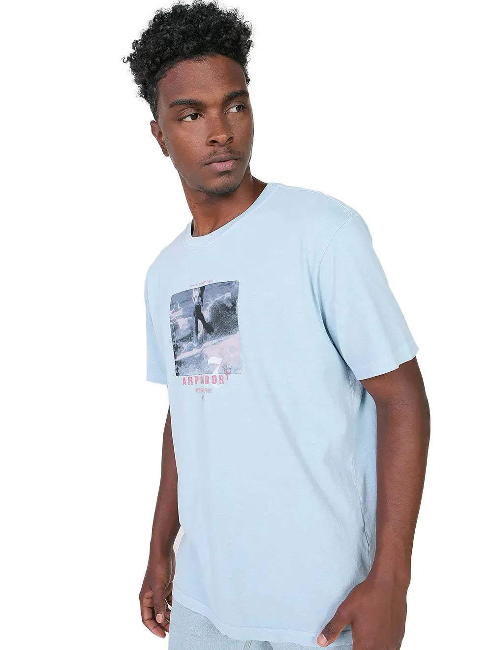 Camiseta Osklen Masculina Stone Old Style Surf Azul Claro
