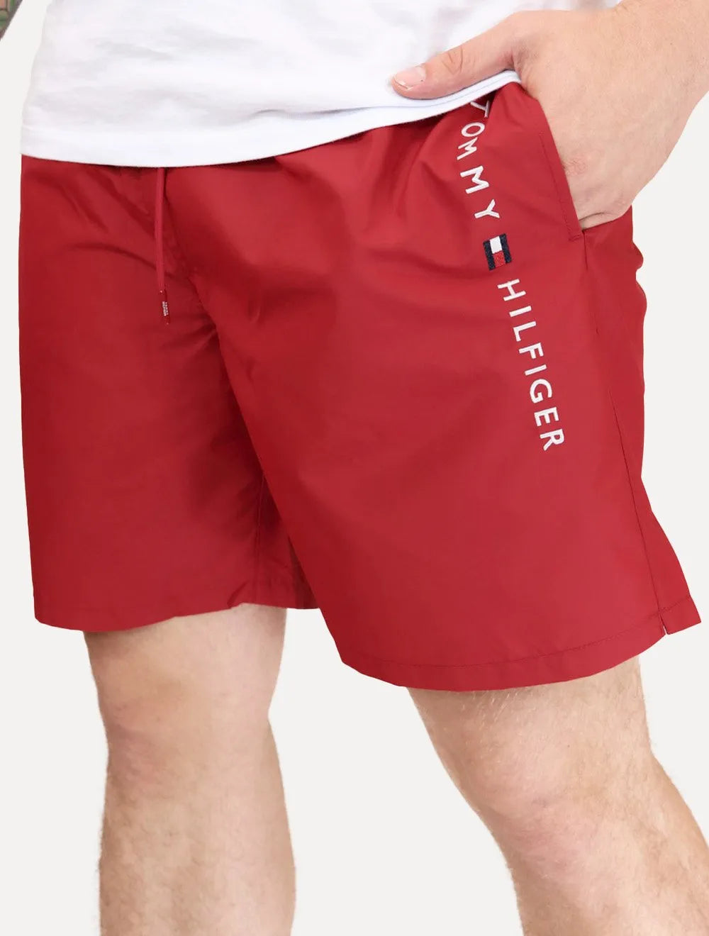 Short Tommy Hilfiger Masculino Long Drawstring Core Logo Vermelho