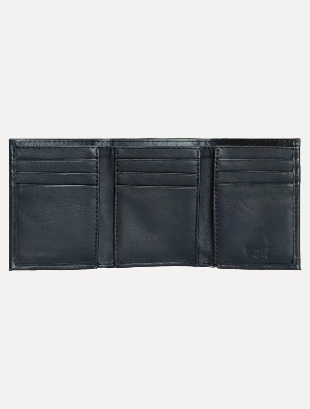 Carteira Levis Masculina Couro Vertical Slim Trifold Preta