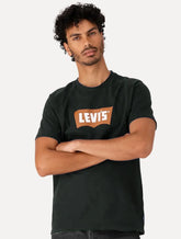 Camiseta Levis Masculina Orange Logo Batwing Preta