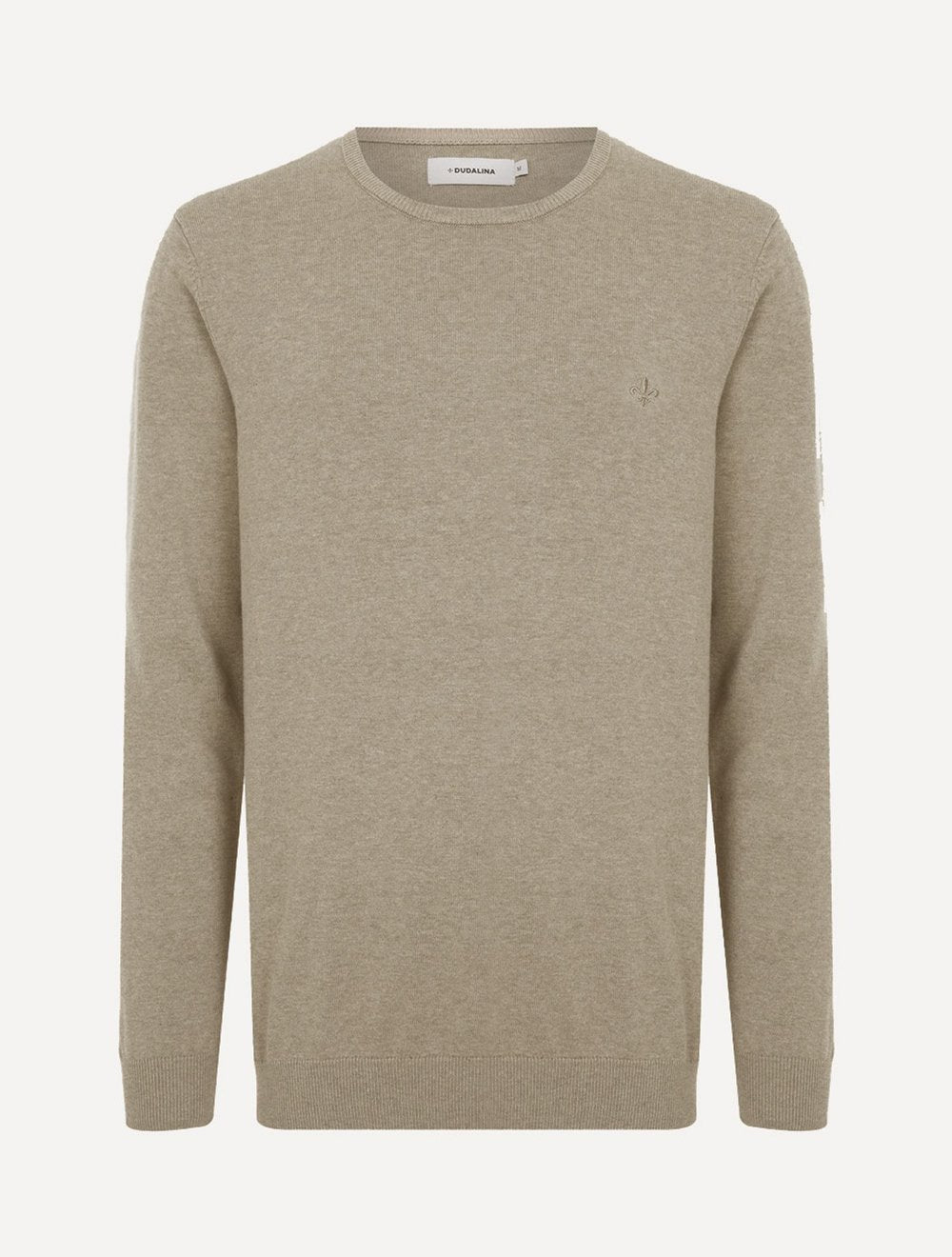 Suéter Dudalina Masculino Tricot Crewneck Básico Cáqui