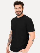 Camiseta Calvin Klein Jeans Masculina Gola Dupla CK Logo Preta