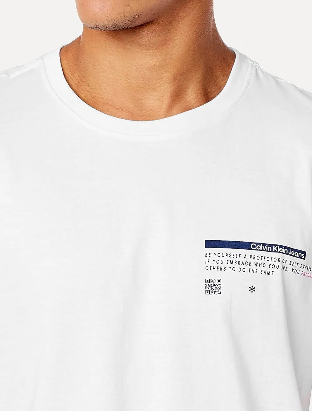 Camiseta Calvin Klein Jeans Masculina Self Expression Branca