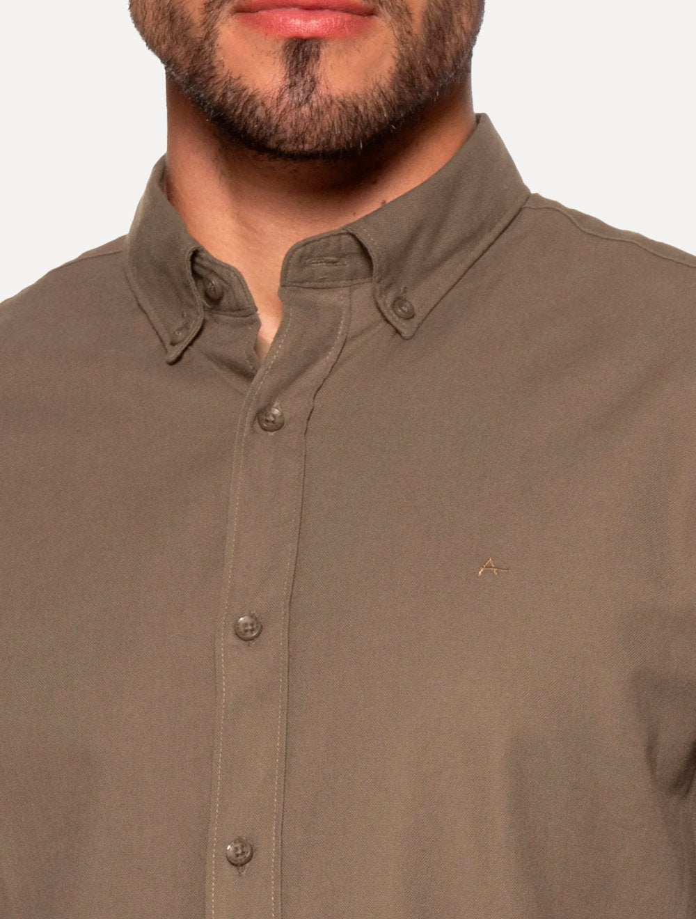 Camisa Aramis Masculina Slim Oxford Planalto Marrom