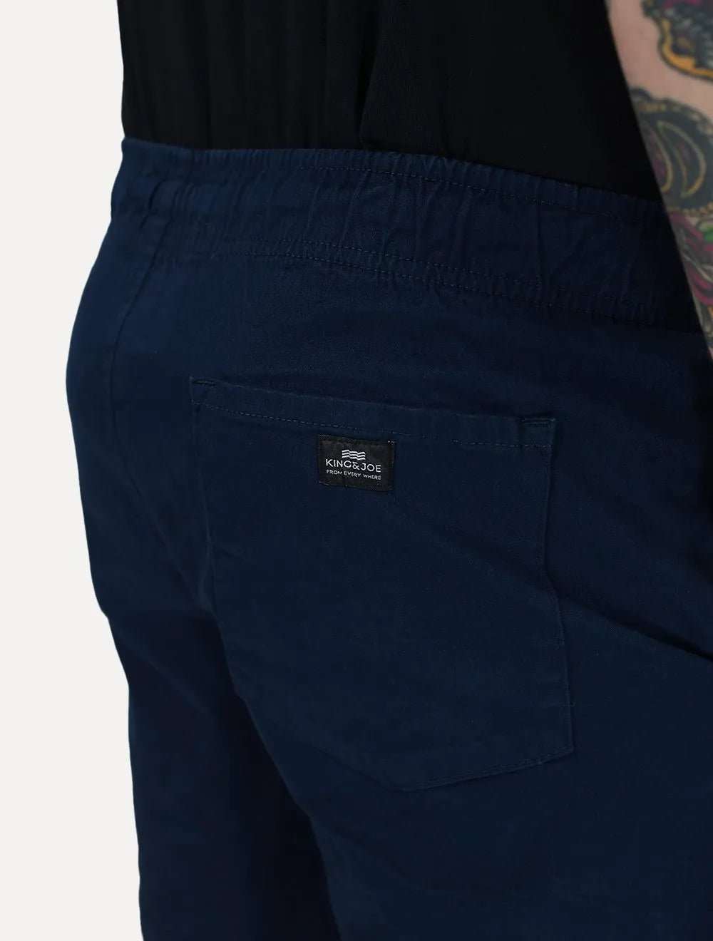 Short King & Joe Masculina Sarja Flex Twill Peach Azul Marinho