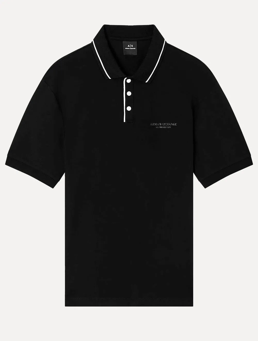 Polo Armani Exchange Masculina Regular Fit Jersey Preta
