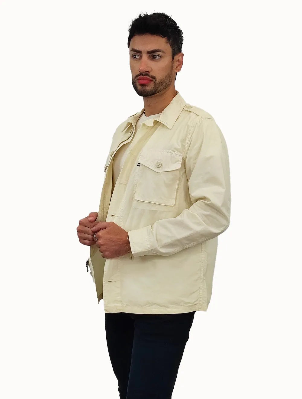 Jaqueta Nautica Masculina Sarja Natural Off-White