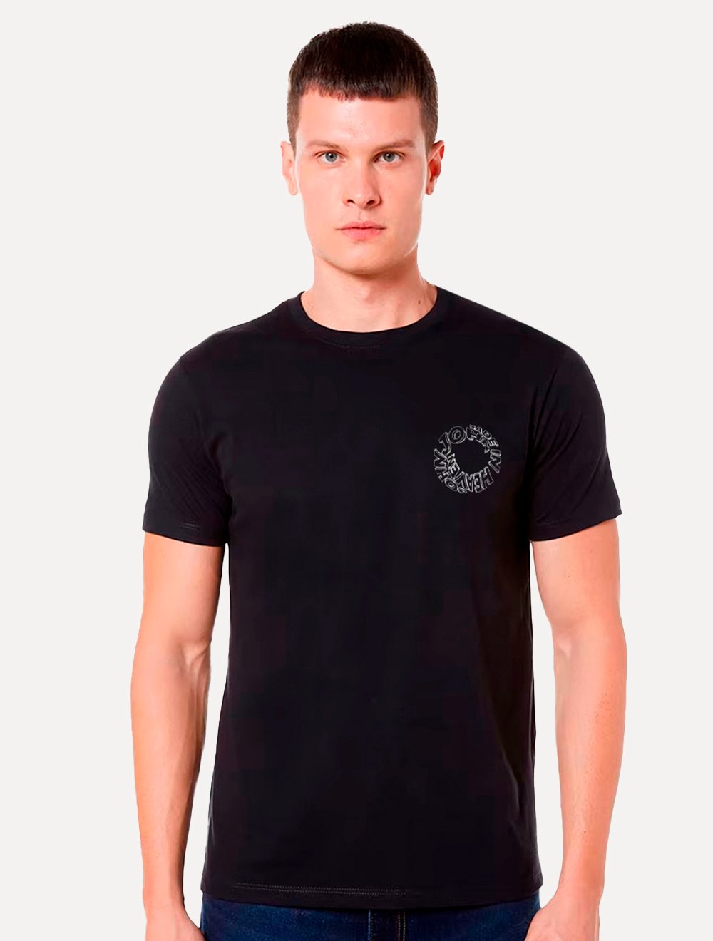 Camiseta John John Masculina Relaxed Puffed Logo Preta