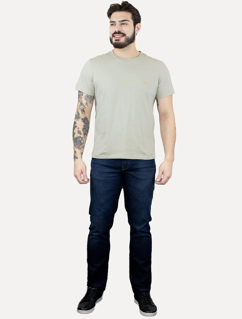 Camiseta Ellus Masculina Cotton Fine Duocolor Classic Cinza