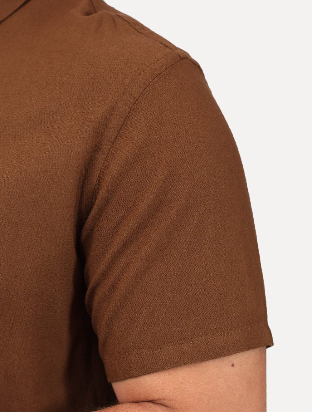 Camisa King & Joe Casual Linen Blend Marrom