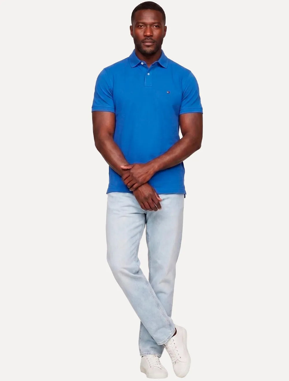 Polo Tommy Hilfiger Masculina Regular Piquet 1985 Orbit Azul