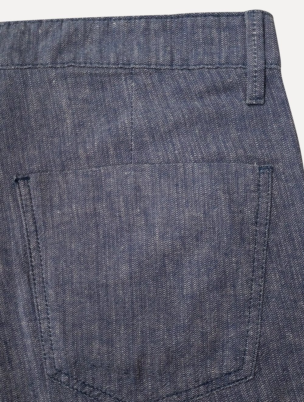 Bermuda Dudalina Masculina Sarja Slim Fio Tinto Azul Mescla Médio