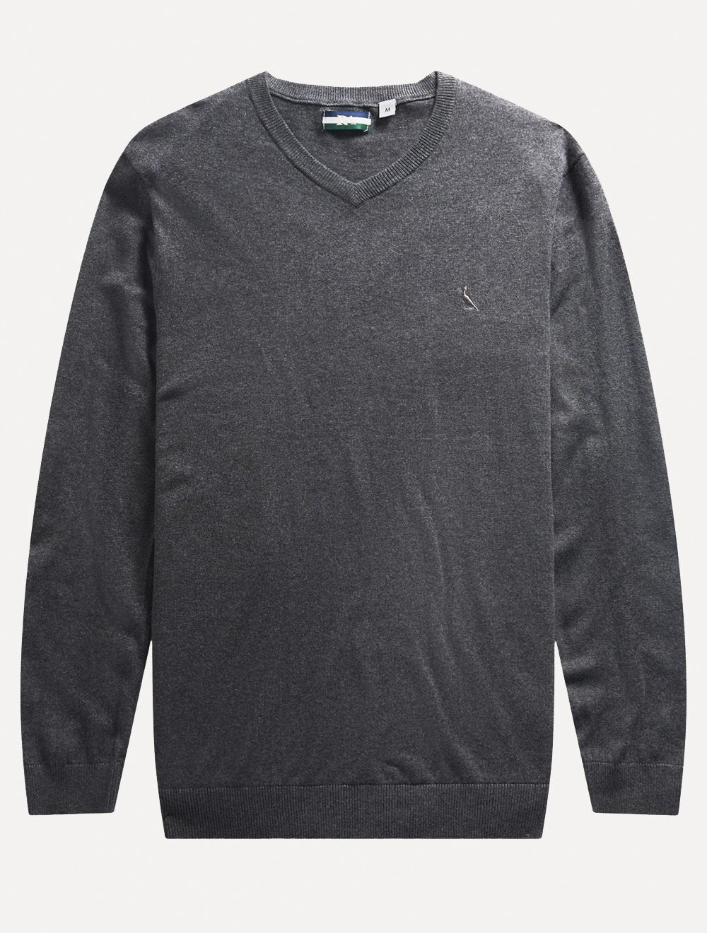 Suéter Reserva Masculino Tricot Basico Gola-V Cinza Mescla Escuro