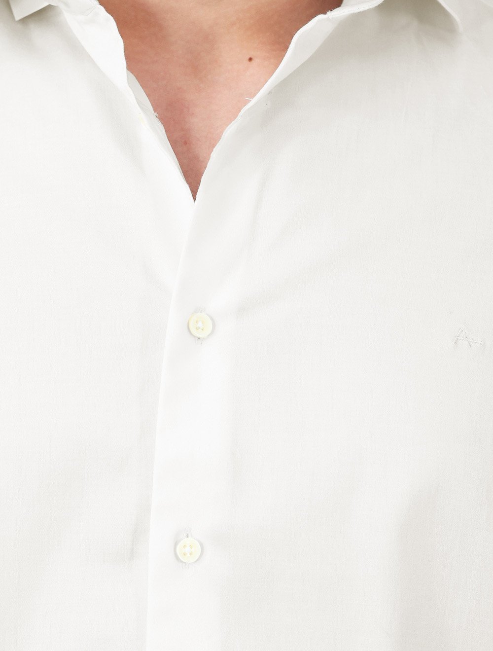 Camisa Aramis Masculina Manga Curta Slim Cetim Hudson Branco