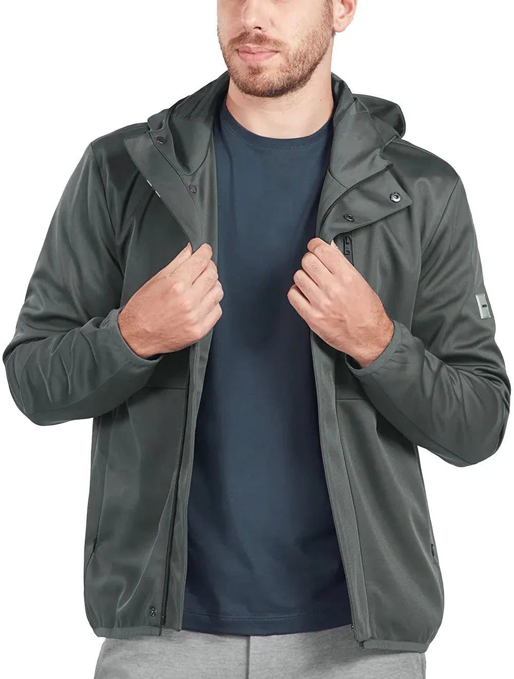 Jaqueta Aramis Masculina Nylon Hoodie Liquid Repeller Chumbo