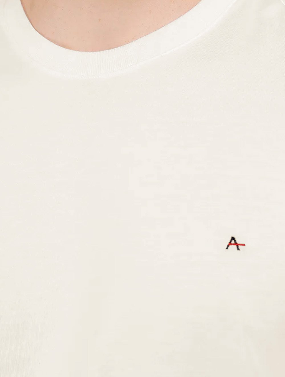 Camiseta Aramis Masculina Basic Lisa Dark Logo Off White