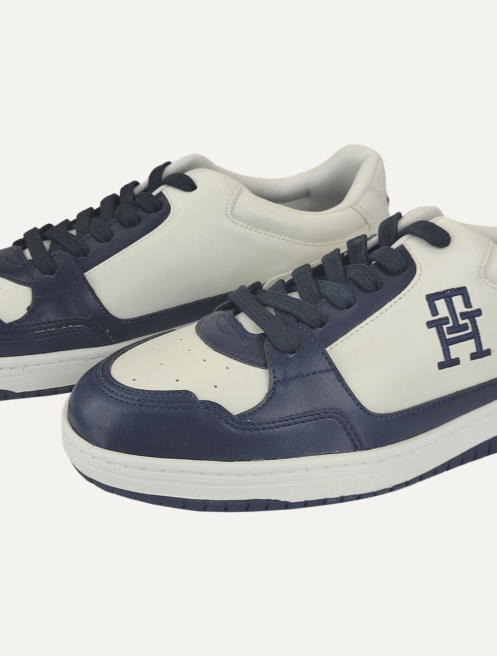 Tênis Tommy Hilfiger Masculino Couro Basket 2C Mix Suede Azul Marinho