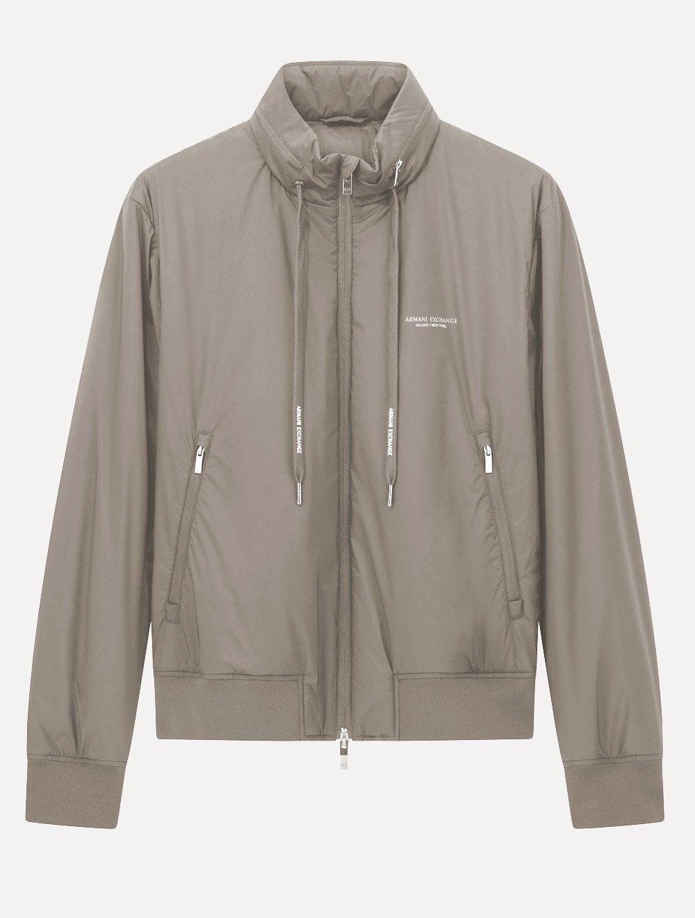 Jaqueta Armani Exchange Masculina Nylon Elástico Caqui