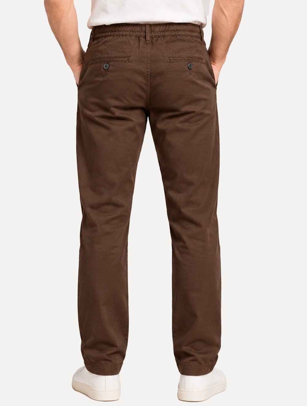 Calça Calvin Klein Jeans Masculina Viscose Linho Botão Marrom