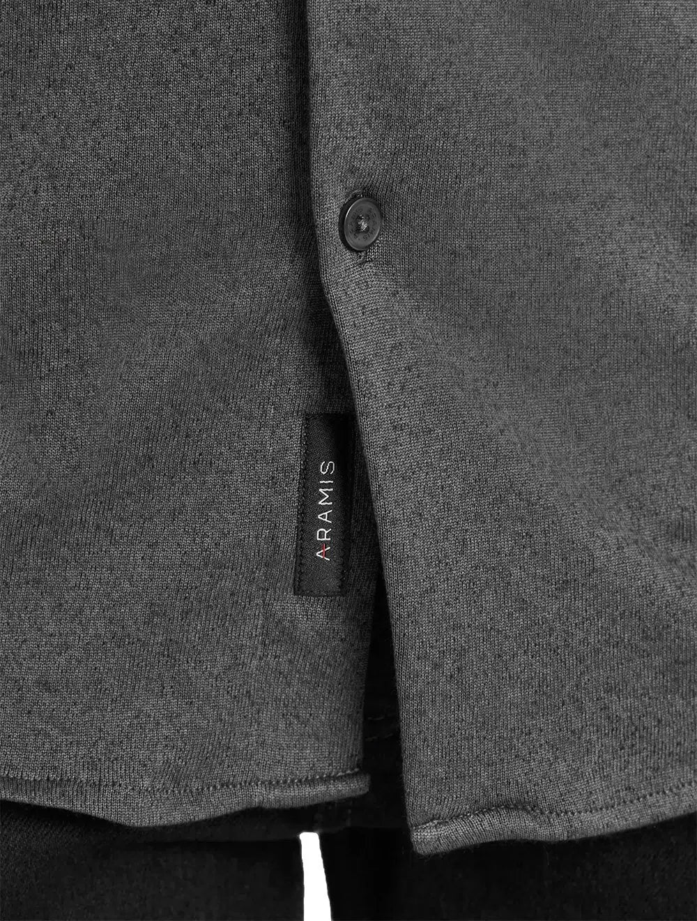 Camisa Aramis Masculina Manga Longa Slim Malha Dupla Chumbo