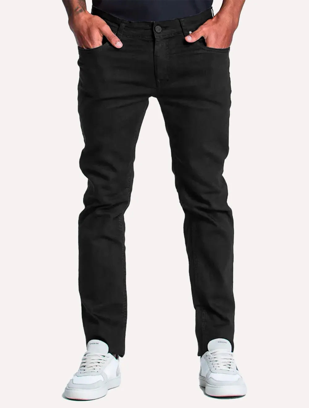 Calça King & Joe Jeans Masculina Slim Flex Black Preta