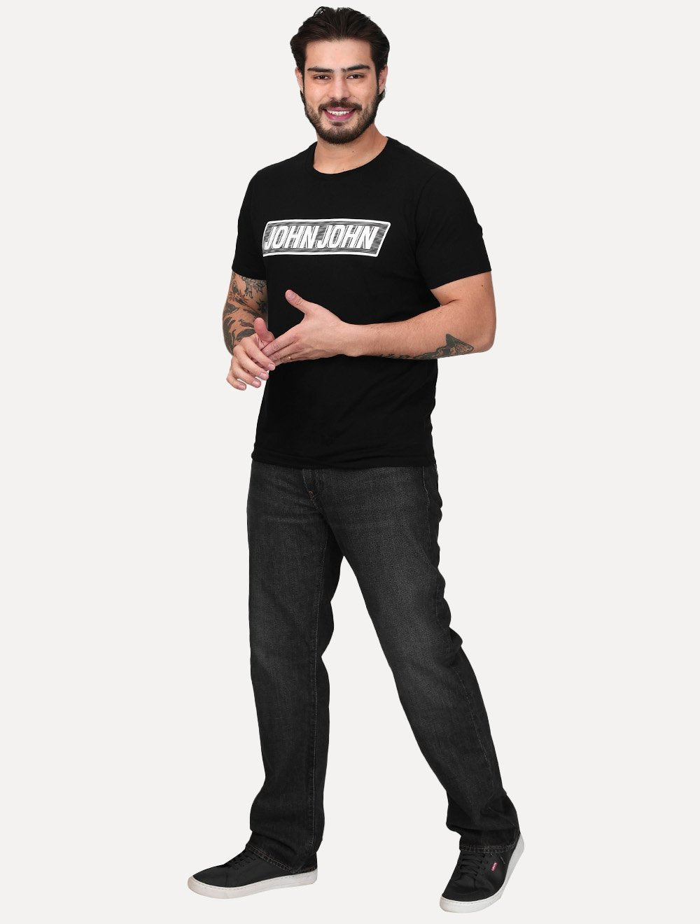 Camiseta John John Masculina Slim Fit Guide Preto