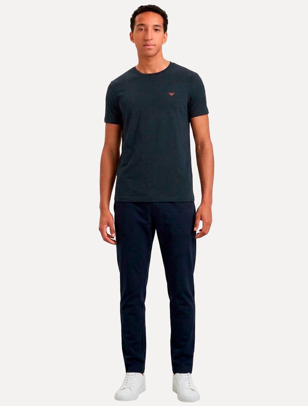 Kit Camisetas Empório Armani Masculina C-Neck Printed Logo Vermelha e Azul Marinho