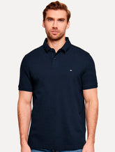 Polo Tommy Hilfiger Masculina Regular Piquet 1985 Azul Escuro