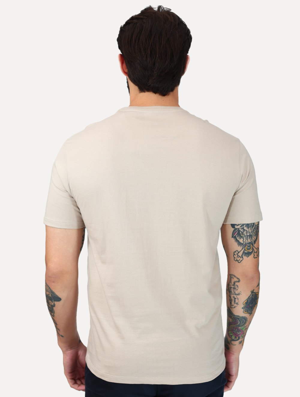 Camiseta Calvin Klein Jeans Masculina Institutional New Logo Cáqui Claro