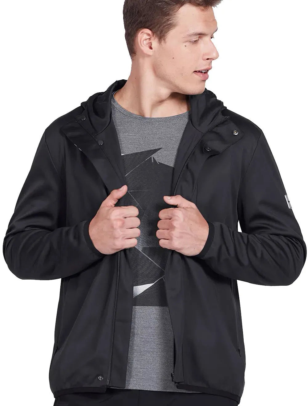 Jaqueta Aramis Masculina Nylon Hoodie Liquid Repeller Preta