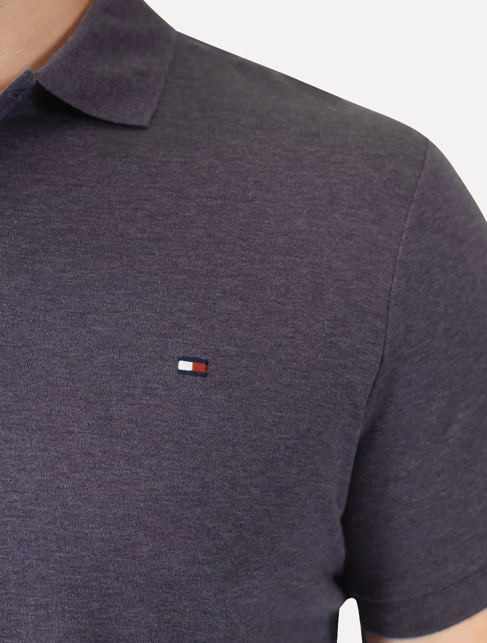 Polo Tommy Hilfiger Masculina Malha Liquid Cotton Striped Vinho Claro Mescla