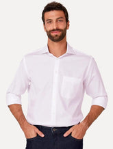 Camisa Dudalina Masculina Comfort Tricoline Lisa Rosa Claro