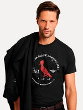 Camiseta Reserva Masculina Carimbo Gaze Color Preta