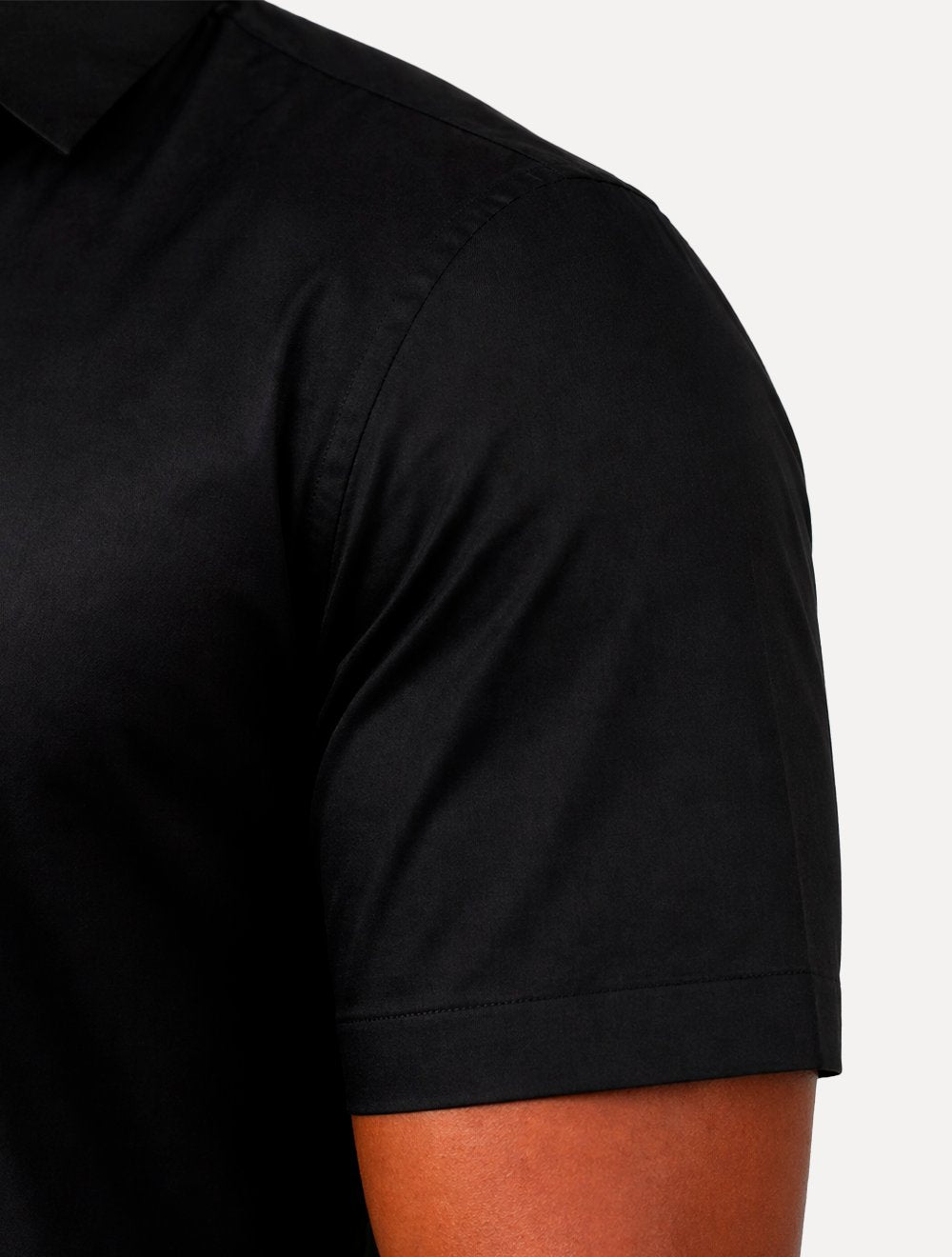 Camisa Aramis Masculina Manga Curta Slim Cetim Hudson Preto
