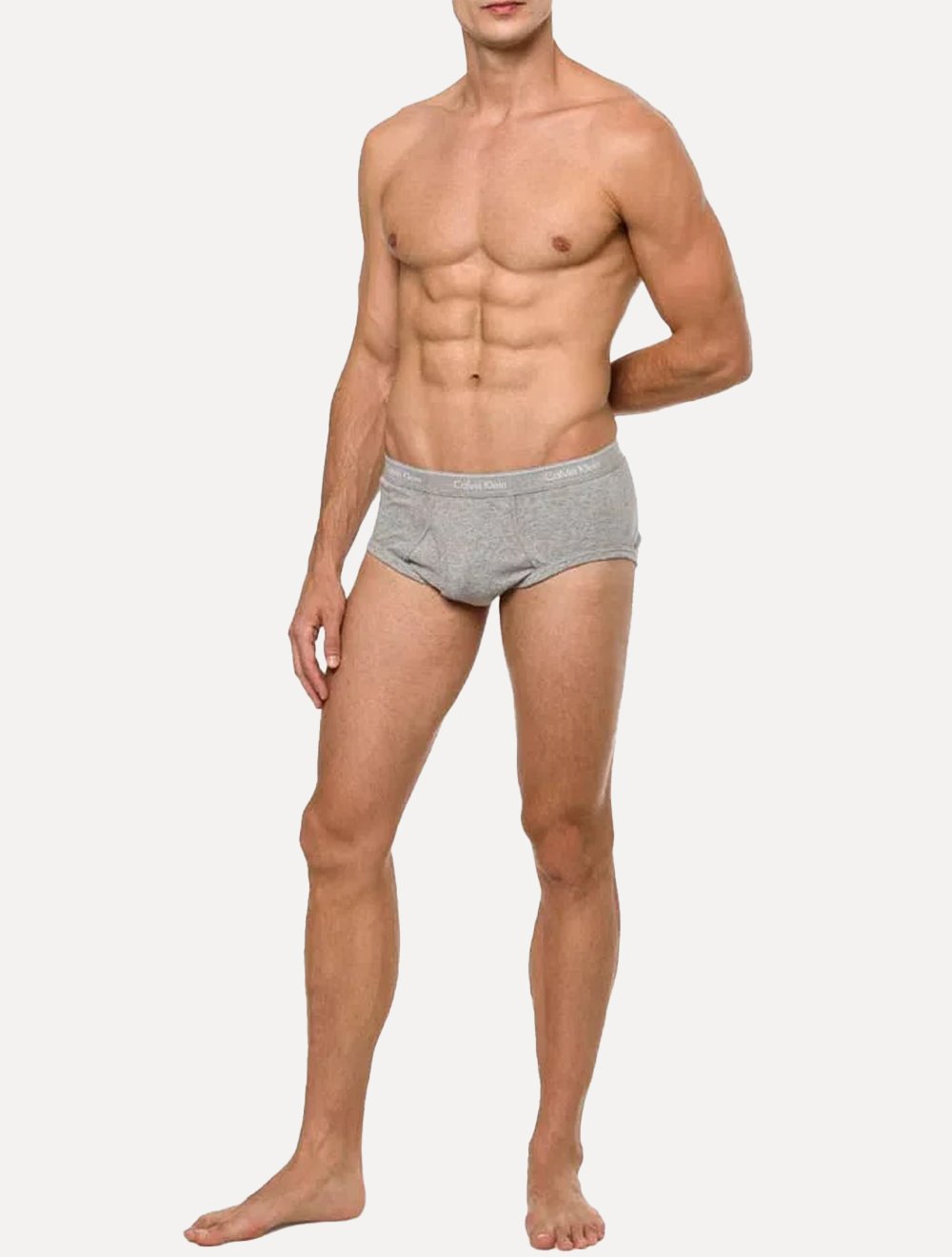 Cuecas Calvin Klein Underwear Brief Cotton Rib Cinza Pack 3UN