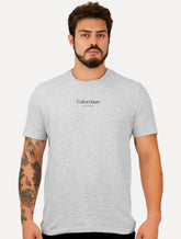 Camiseta Calvin Klein Masculina Flame CK New York Cinza Mescla
