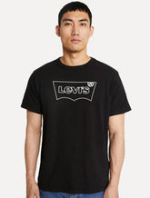 Camiseta Levis Masculina Relaxed Center Logo Stripe Preta