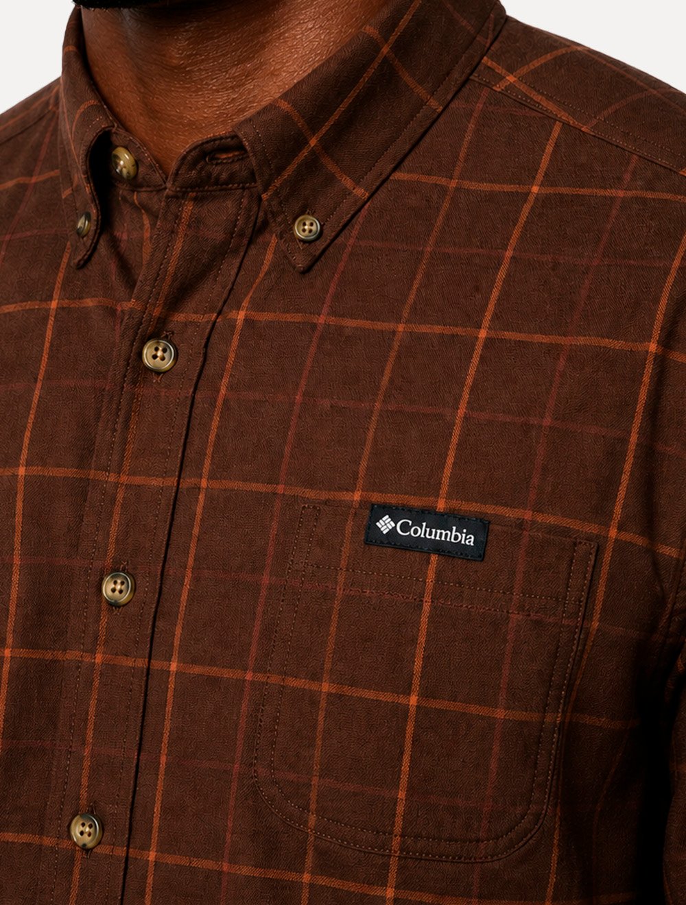 Camisa Columbia Masculina Rapid Rivers II Xadrez Marrom
