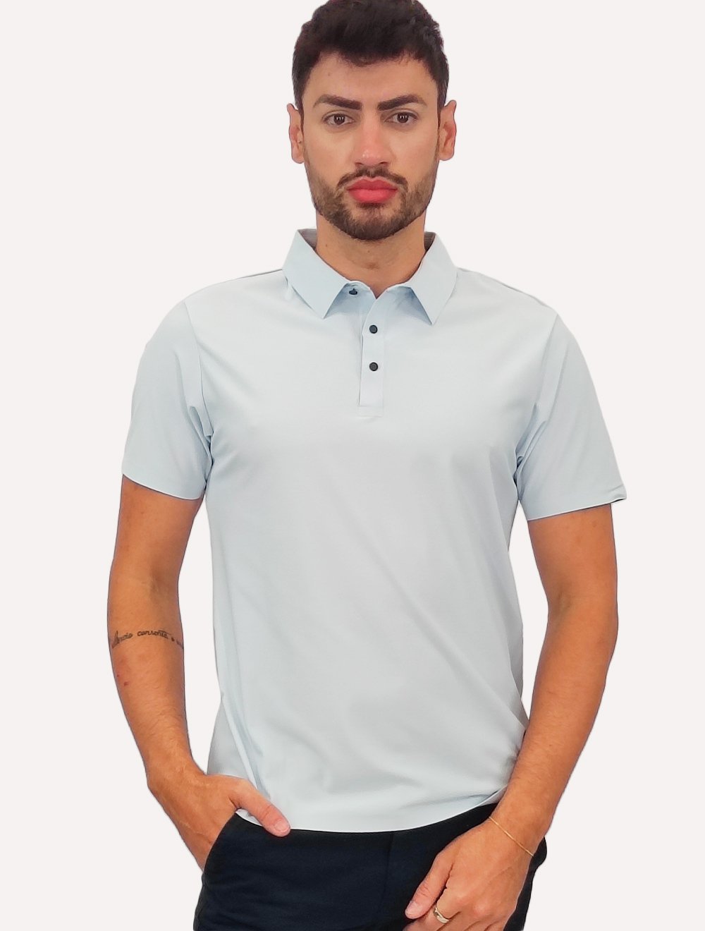 Polo Pacific Blue Masculina Basic Azul Claro