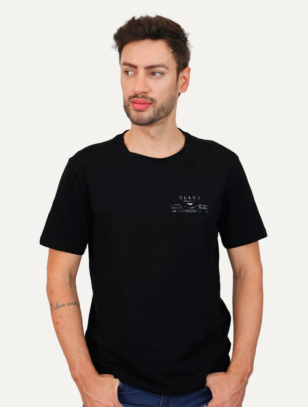 Camiseta Ellus Masculina Slim Cotton Made To Last Preta