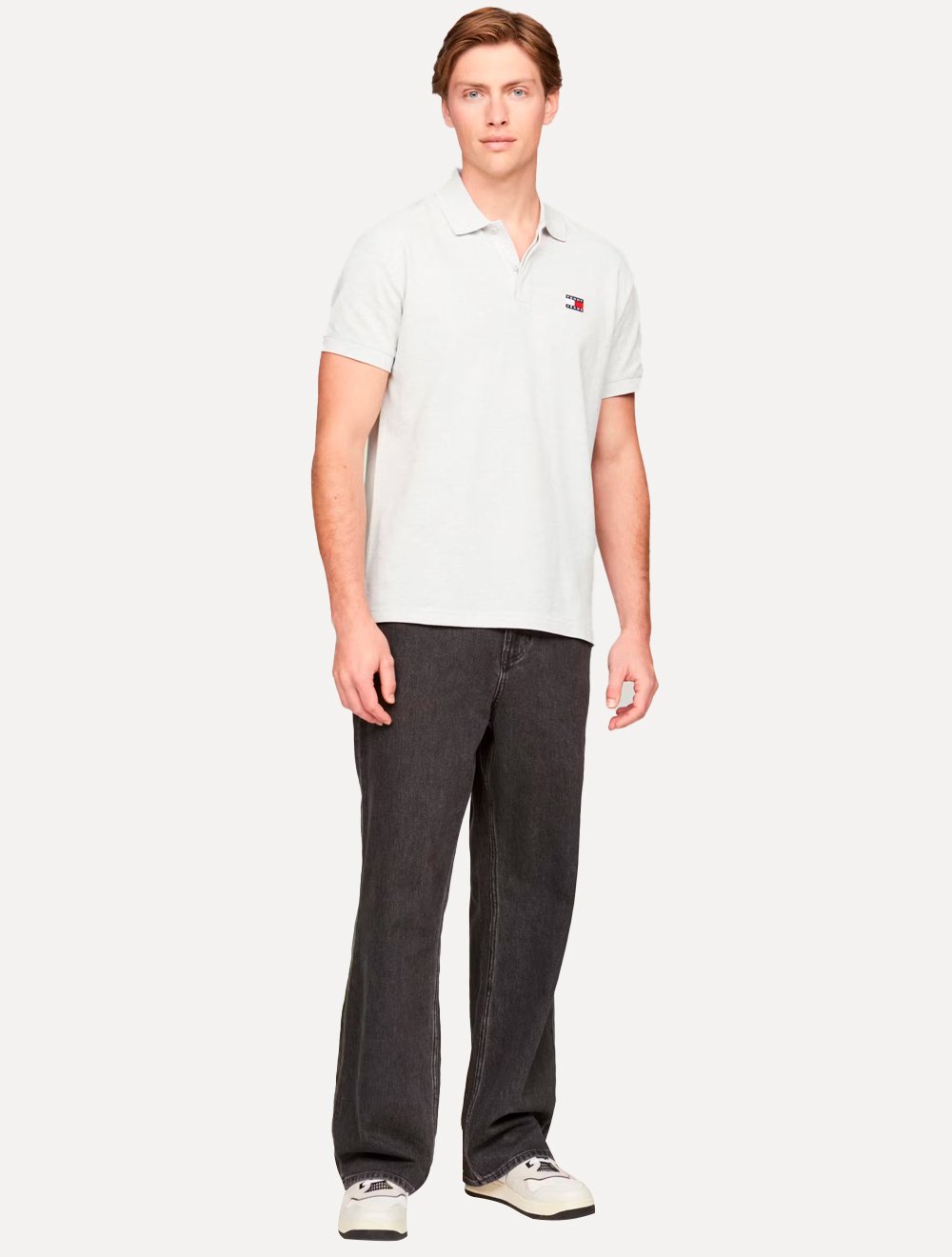 Polo Tommy Jeans Masculina Regular Flag Badge Branca